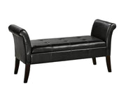 Brassex Inc. Ottoman Espresso Tufted Accent Bench With Storage - Available in 3 Colours