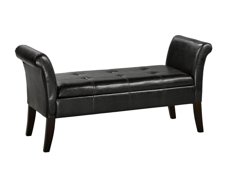 Brassex Inc. Ottoman Espresso Tufted Accent Bench With Storage - Available in 3 Colours