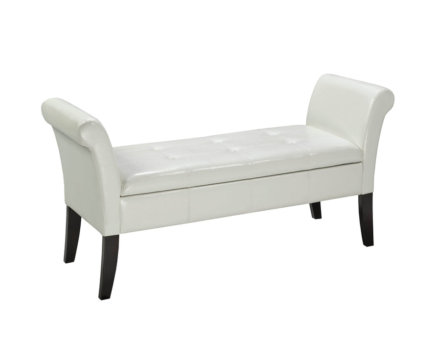 Brassex Inc. Ottoman White Tufted Accent Bench With Storage - Available in 3 Colours