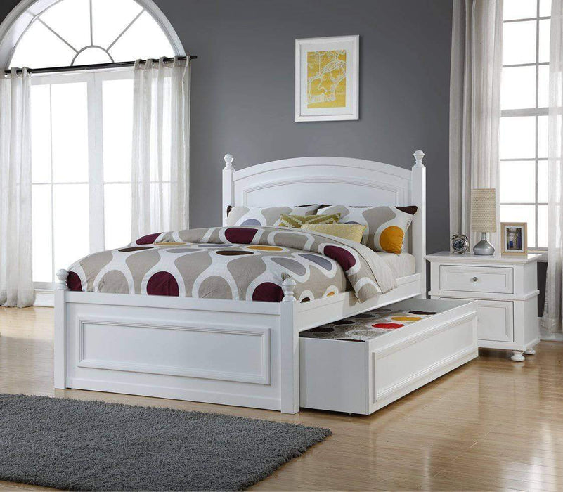 Caramia Furniture Bed White Bed Melinda Full Size Bed Set with Trundle