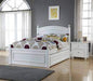 Caramia Furniture Bed White Bed with Nightstand Melinda Full Size Bed Set with Trundle