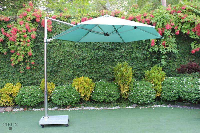 CIEUX Umbrella Provence Patio Cantilever Umbrella with Marble Base on Castors