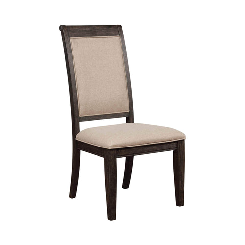 Whitney Upholstered Side Chairs Burnished Black And Beige (Set Of 2)