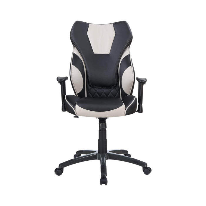 Upholstered High Back Office Chair Black and Grey