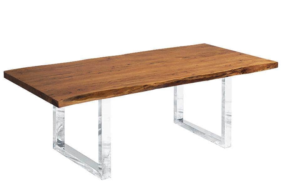 Corcoran Dining Table Stainless U Legs 84" Live Edge Acacia Dining Table - Available in 8 Leg Styles
