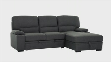 Anaheim II Condo Sleeper Sectional Sofa Bed with Cup Holders and Storage Chaise