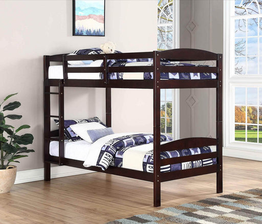 IFDC Bunk Bed Espresso Kelowna Twin over Twin Wooden Bunk Bed - Available in 3 Colours