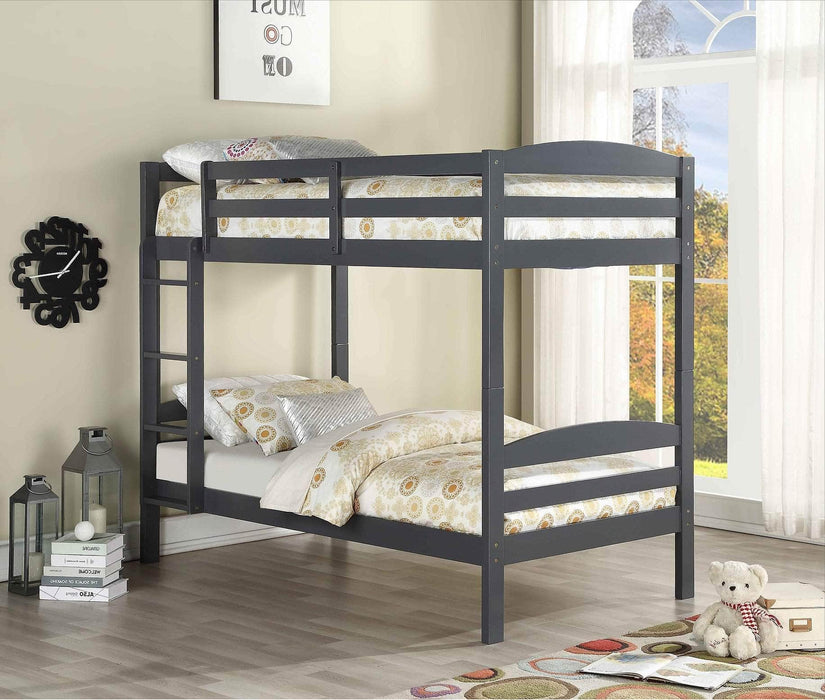 IFDC Bunk Bed Grey Kelowna Twin over Twin Wooden Bunk Bed - Available in 3 Colours