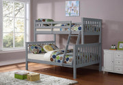 IFDC Bunk Bed Grey Tofino Twin over Full Wooden Bunk Bed - Available in 3 Colours