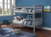 IFDC Bunk Bed Grey Tofino Twin over Twin Wooden Bunk Bed - Available in 3 Colours