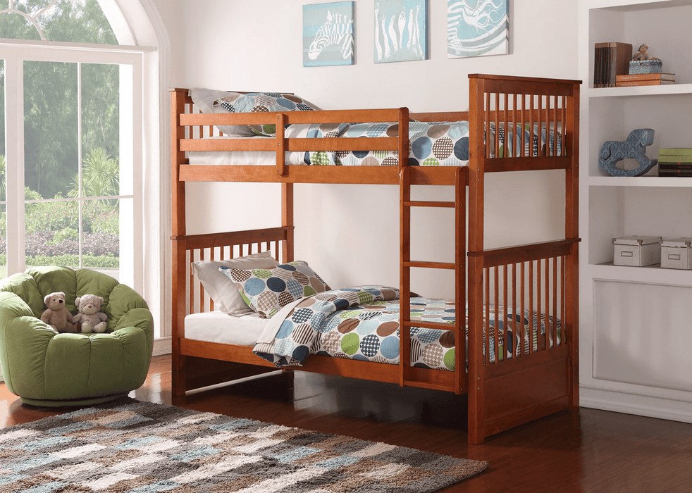 IFDC Bunk Bed Honey Mission Twin over Twin Wooden Bunk Bed - Available in 4 Colours