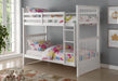 IFDC Bunk Bed White Mission Twin over Twin Wooden Bunk Bed - Available in 4 Colours