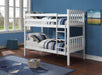 IFDC Bunk Bed White Tofino Twin over Twin Wooden Bunk Bed - Available in 3 Colours
