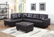 IFDC Leather Sectional Nunavut Espresso Leather Sectional With Chaise and Ottoman