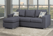IFDC Sectional Terrace Grey Fabric Sectional Sofa with Reversible Chaise