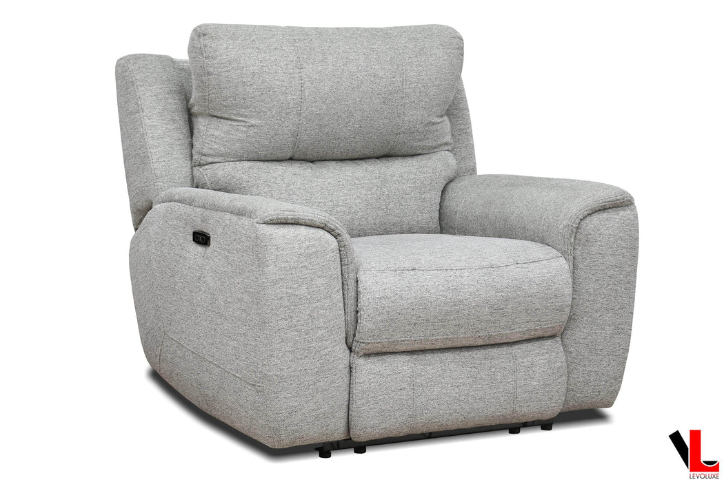 Levoluxe Chair Sentinel 43" Power Reclining Chair with Power Headrest in Tweed Ash Fabric