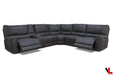 Levoluxe Sectional Atlas Corner Sectional Sofa with Console and Power Recliners in Kori Piompo Fabric