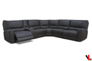 Levoluxe Sectional Atlas Corner Sectional Sofa with Console and Power Recliners in Kori Piompo Fabric