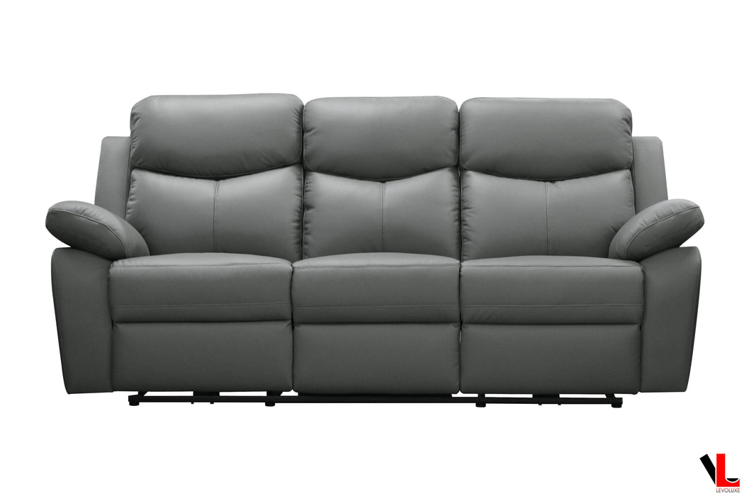 Levoluxe Sofa Grey Aveon 83" Pillow Top Arm Reclining Sofa in Leather Match - Available in 2 Colours