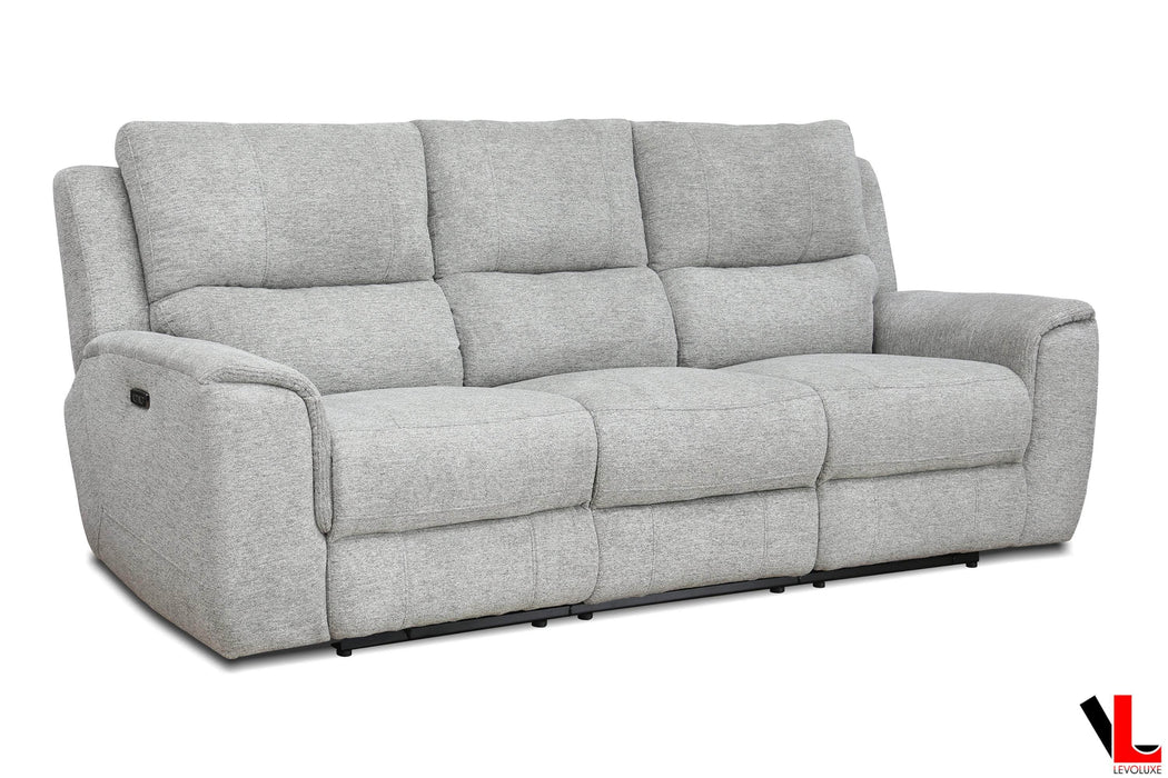 Levoluxe Sofa Sentinel 87.8" Power Reclining Sofa with Power Headrest in Tweed Ash Fabric