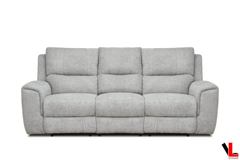Levoluxe Sofa Sentinel 87.8" Power Reclining Sofa with Power Headrest in Tweed Ash Fabric