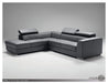 Mobital Leather Sectional Dark Grey Icon Left Hand Chaise Sectional Black Premium Leather with Side Split - Available in 3 Colours