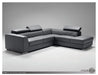 Mobital Leather Sectional Dark Grey Icon Right Facing Chaise Sectional White Premium Leather with Side Split - Available in 3 Colours