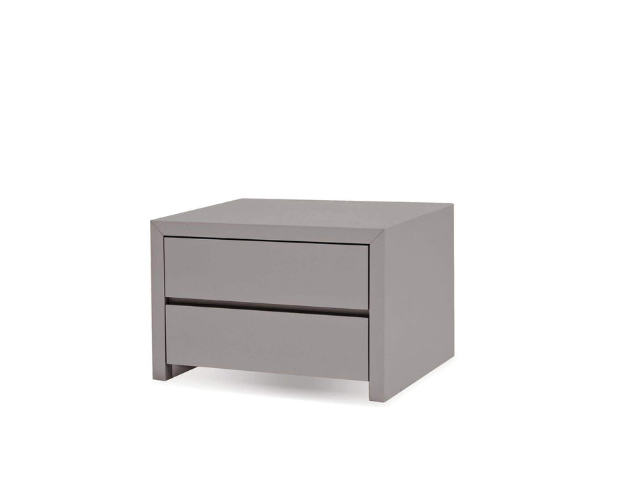 Mobital Nightstand Grey Blanche 2 Drawer Night Table High Gloss Stone - Available in 2 Colours