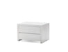Mobital Nightstand White Blanche 2 Drawer Night Table High Gloss Stone - Available in 2 Colours