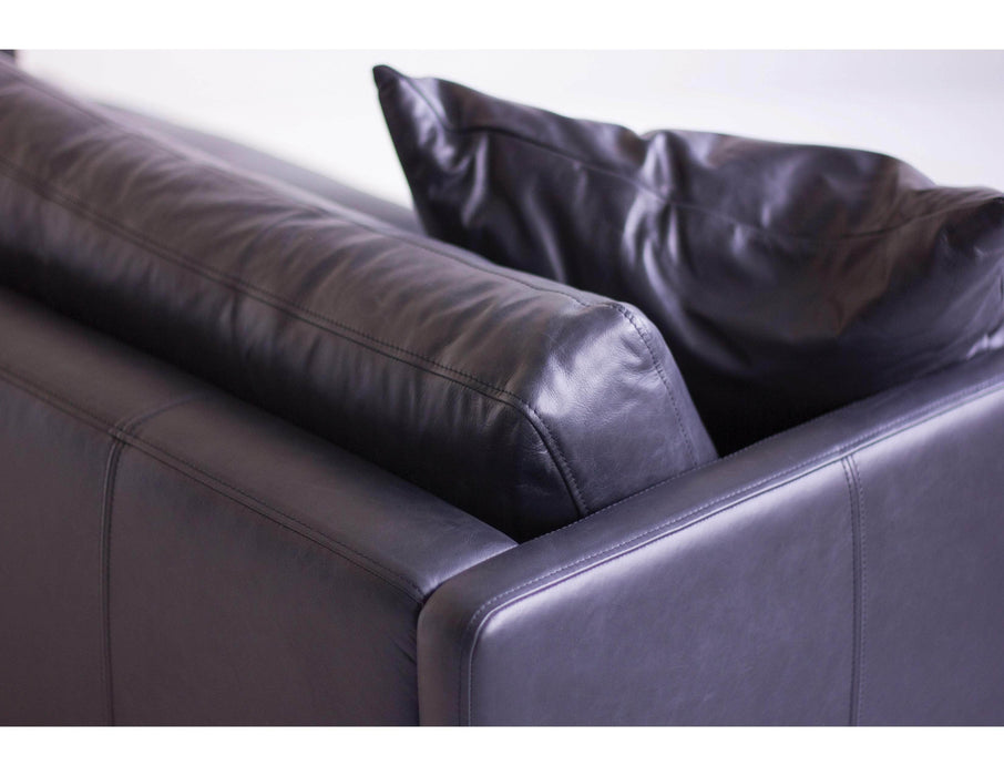 Mobital Sofa Tux Leather Sofa with Powder Coated Black Legs - Available in 2 Colours