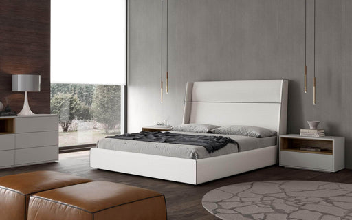 Modloft Bed Bond Fabric Upholstered Wingback Platform Bed - Available in 2 Colours and 3 Sizes