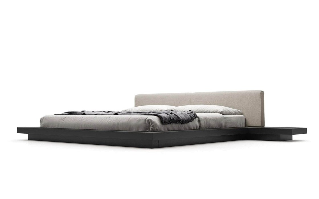 Modloft Bed Ecru Fabric / Cal King Worth Eco-Leather Platform Bed - Available in 5 Colours and 3 Sizes