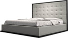 Modloft Bed Pearl Grey Eco Leather/Grey Oak / Queen Ludlow Eco-Leather Platform Bed - Available in 3 Colours and 3 Sizes