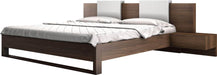 Modloft Bed Walnut / Cal King Monroe Eco Pelle Leather Low Profile Platform Bed - Available in 3 Colours and 2 Sizes