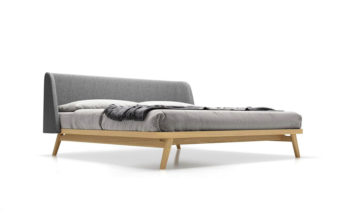 Modloft Beds Andorra Wool/Natural Oak / Cal King Haru Mid-Century Japanese Minimalist Platform Bed - Available in 3 Colours and 3 Sizes