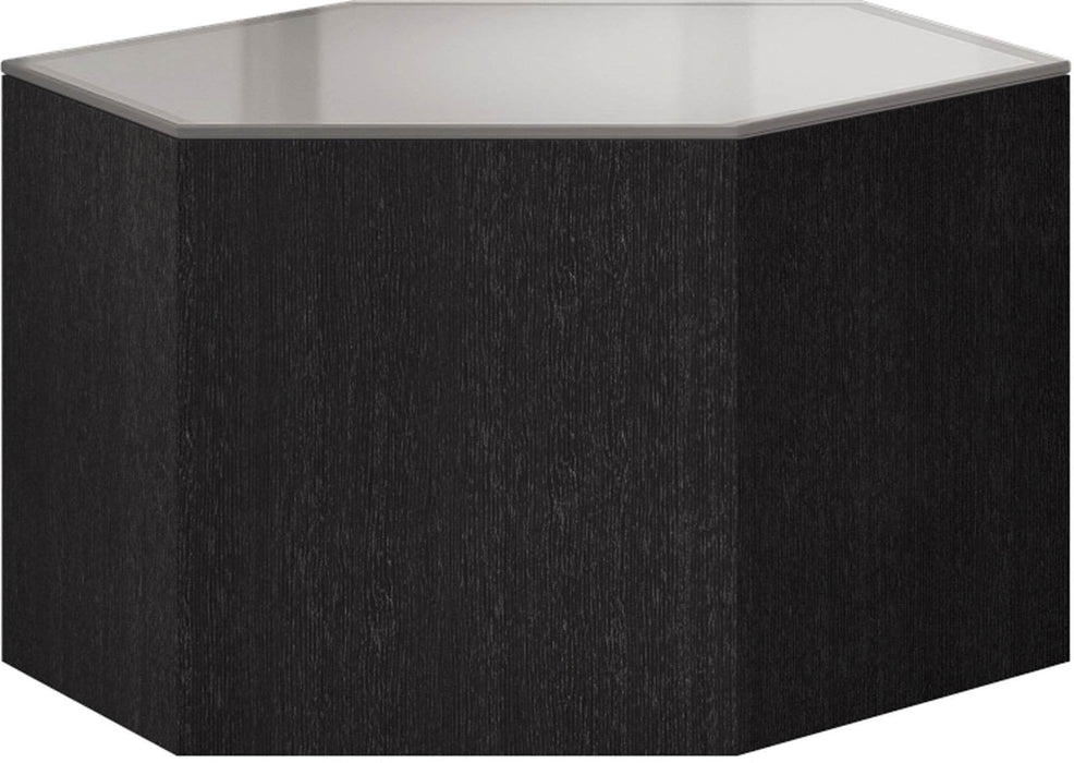 Modloft Coffee Table Walnut/Black Glass Centre 10" Hexagon Coffee Table - Available in 4 Colours
