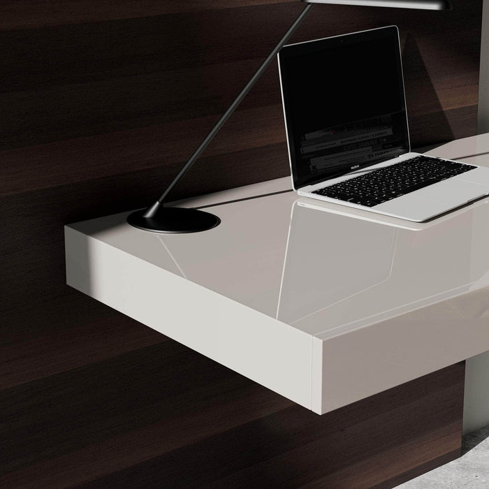 Walker Desk in Glossy Chateau Gray and Smoked Oak