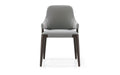 Modloft Dining Chair Hamilton Dining Chair in Storm Gray Fabric and Seared Ash