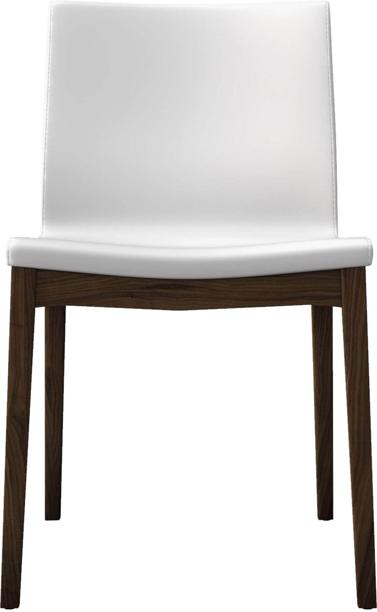 Modloft Dining Chair White Eco Leather/Canaletto Walnut Enna Italian-Made Eco Pelle Leather Dining Chair (Set of 2) - Available in 2 Colours