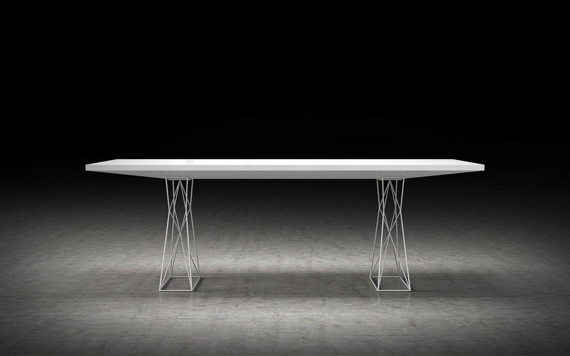 Modloft Dining Table Curzon 87" Dining Table in Glossy White