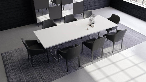 Modloft Dining Table Curzon 87" Dining Table in Glossy White