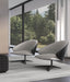 Modloft Lounge Chair Dyckman Lounge Chair in Gibraltar Fabric and Jet Black Leather