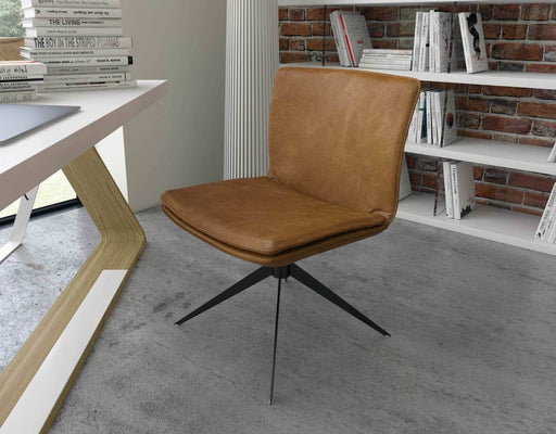 Modloft Office Chair Aged Caramel Leather Duane Leather Swivel Desk Chair - Available in 2 Colours