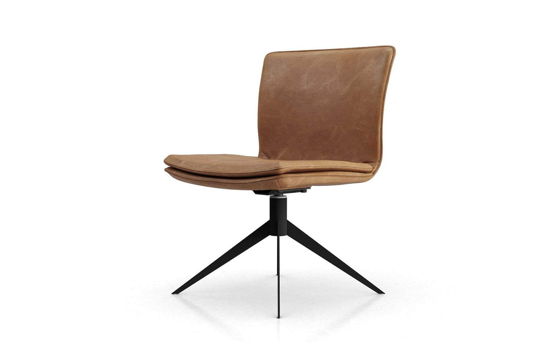 Modloft Office Chair Aged Caramel Leather Duane Leather Swivel Desk Chair - Available in 2 Colours