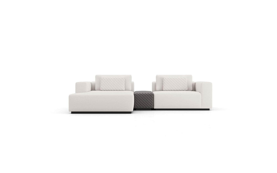 Modloft Sectional Chalk Fabric / Left Facing Chaise Spruce Modular Mini Sectional Sofa with Armrest - Available in 2 Configurations