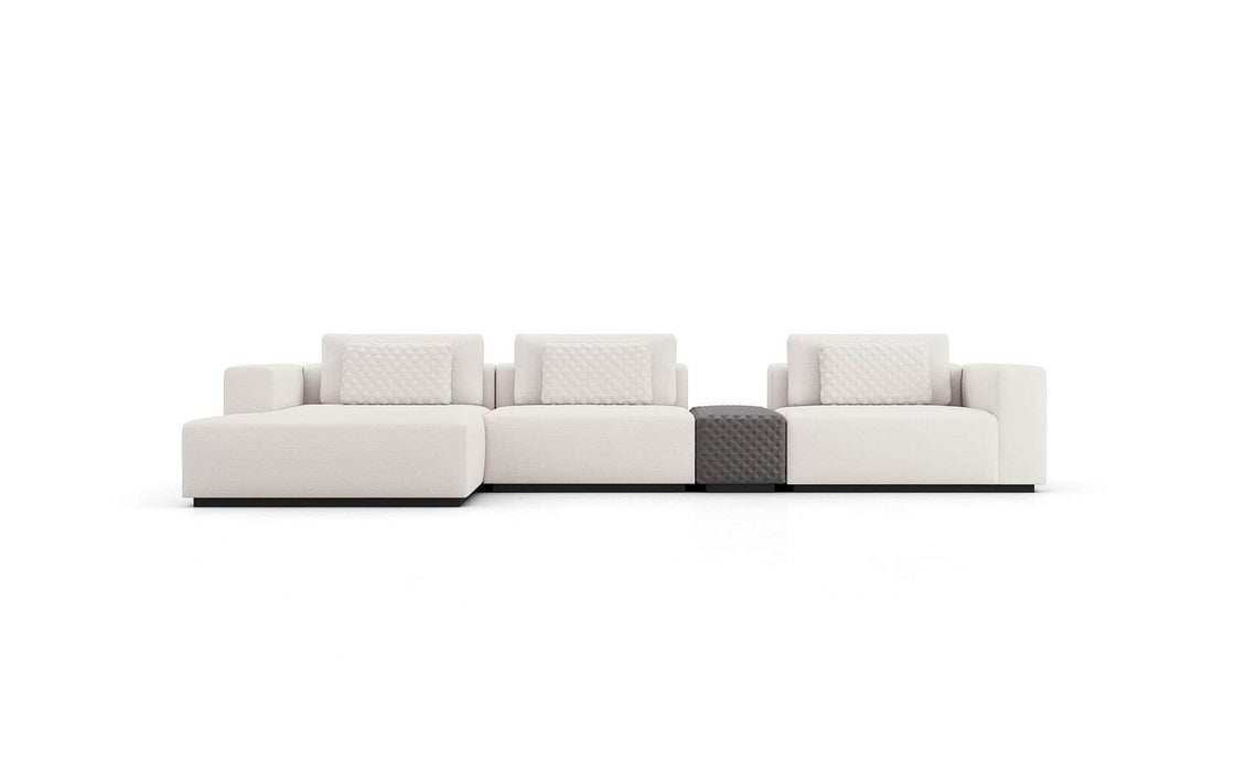 Modloft Sectional Chalk Fabric / Left Facing Chaise Spruce Modular Sectional Sofa with Chaise and Armrest - Available in 2 Configurations