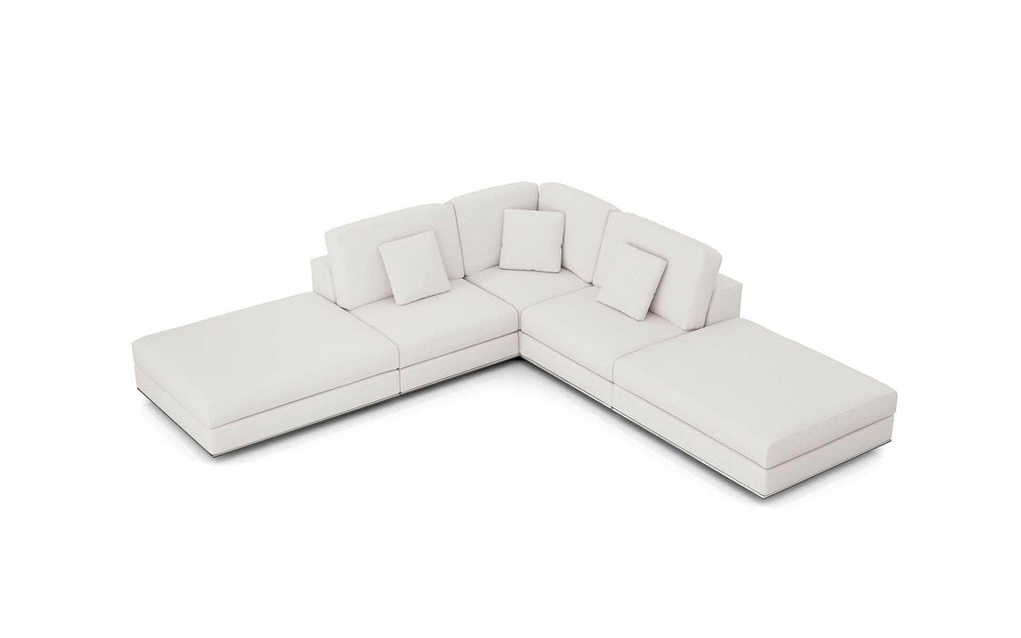 Modloft Sectional Chalk Fabric Perry Modular Corner Armless Sectional Sofa - Available in 2 Colours