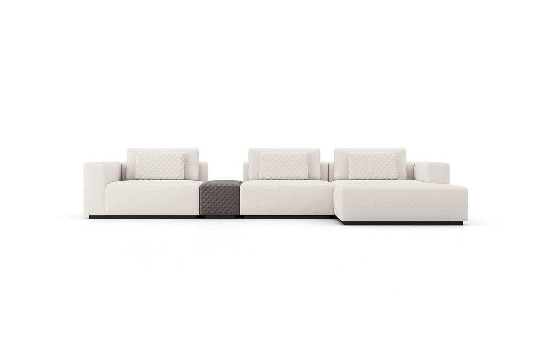 Modloft Sectional Chalk Fabric / Right Facing Chaise Spruce Modular Sectional Sofa with Chaise and Armrest - Available in 2 Configurations