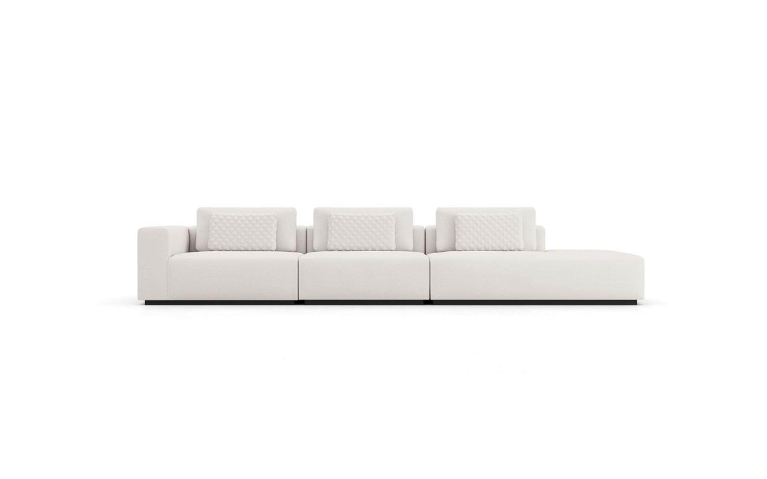 Modloft Sofa Chalk Fabric / Right Facing Chaise Spruce Modular Sofa with Large Armless Chair - Available in 2 Configurations