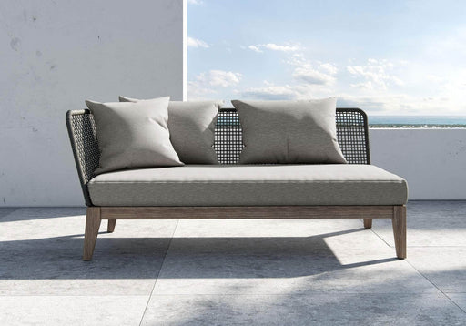 Modloft Sofa Netta Outdoor Eucalyptus Open Arm Sofa in Feather Grey Fabric - Available in 2 Configurations